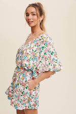 Load image into Gallery viewer, Floral Ruffle Sleeve Romper
