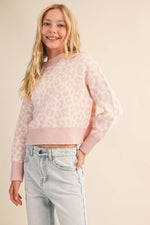 Load image into Gallery viewer, TWEEN PINK LEOPARD SWEATER

