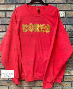 Dores DISTRESSED Gold Foil Sweatshirt - Gildan