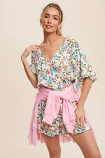 Load image into Gallery viewer, Floral Ruffle Sleeve Romper
