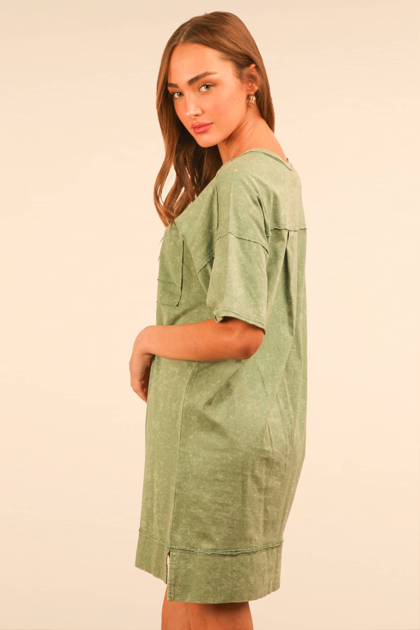 Oversized Mineral Dress- GREEN