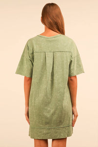 Oversized Mineral Dress- GREEN
