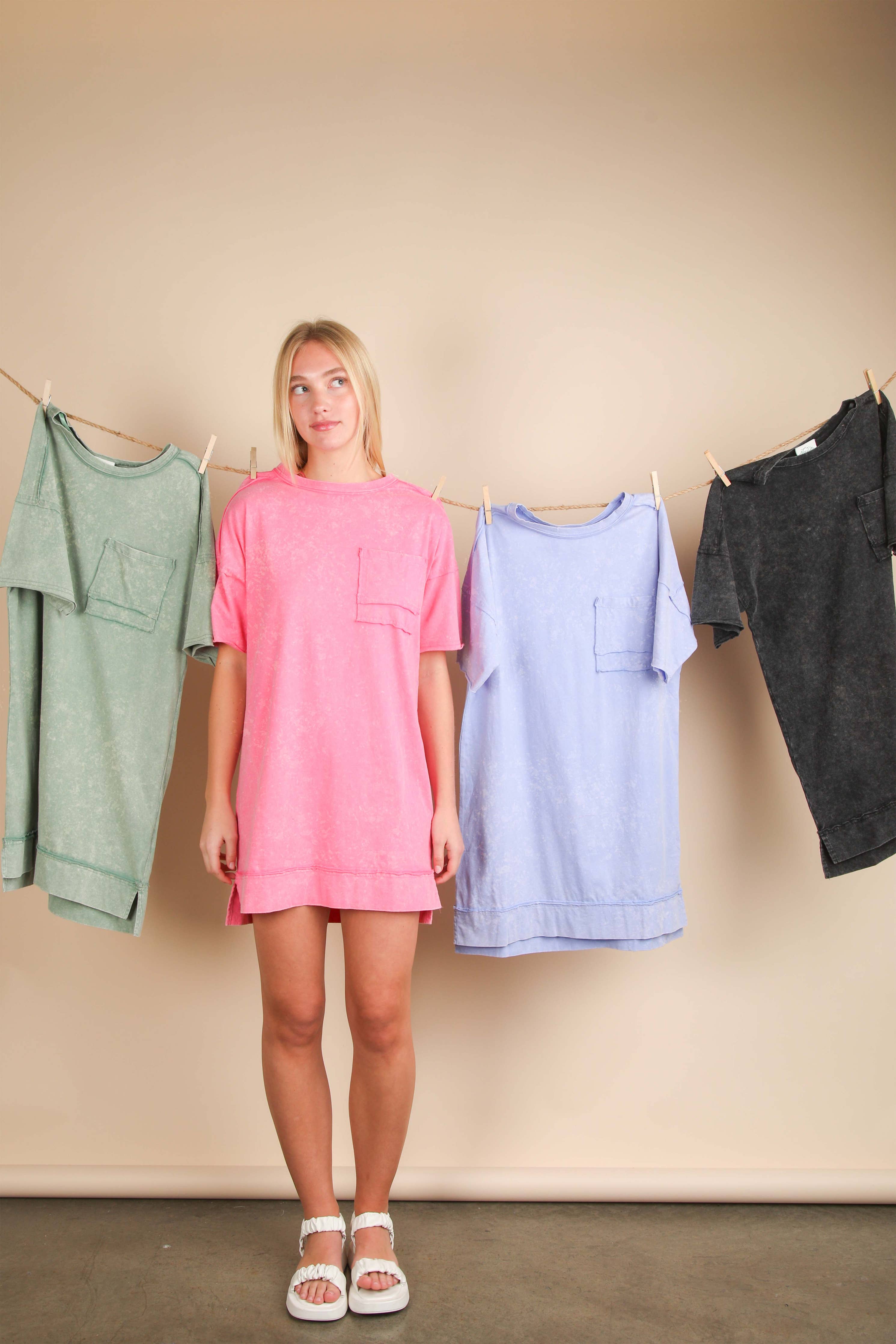Oversized Mineral Dress- GREEN