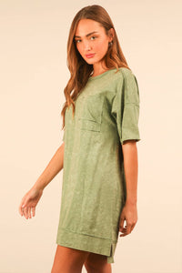 Oversized Mineral Dress- GREEN