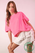 Load image into Gallery viewer, Oversized Crop Comfy Knit Top PINK
