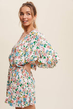 Load image into Gallery viewer, Floral Ruffle Sleeve Romper
