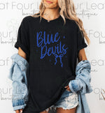 Load image into Gallery viewer, Blue Devils Bow Tshirt
