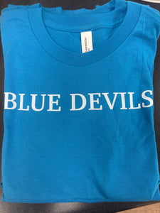 Blue Devils on BC Neon Blue Tshirt