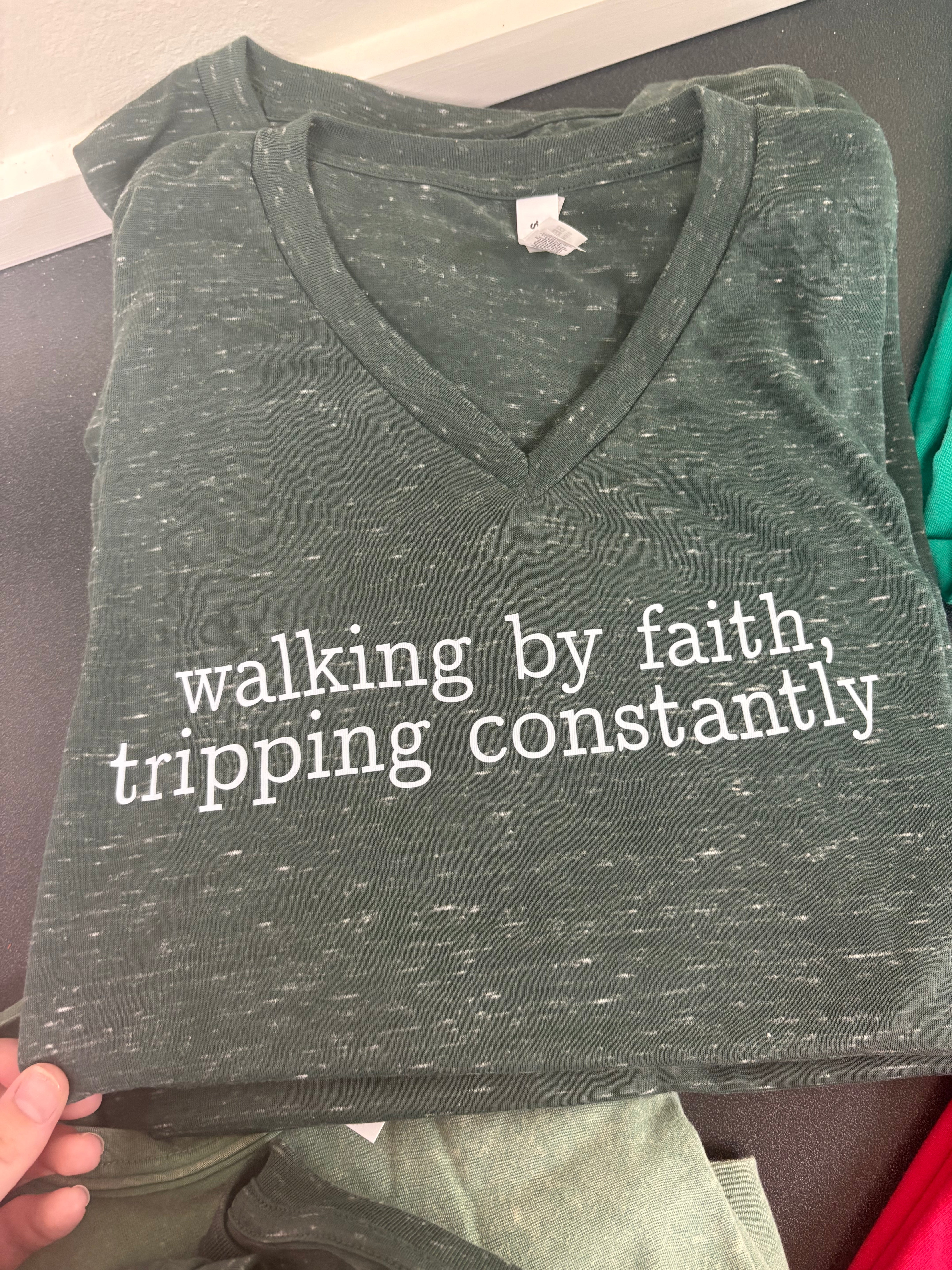 Walking, but tripping Vneck Bella