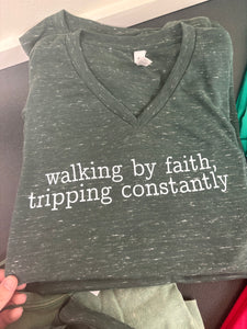 Walking, but tripping Vneck Bella
