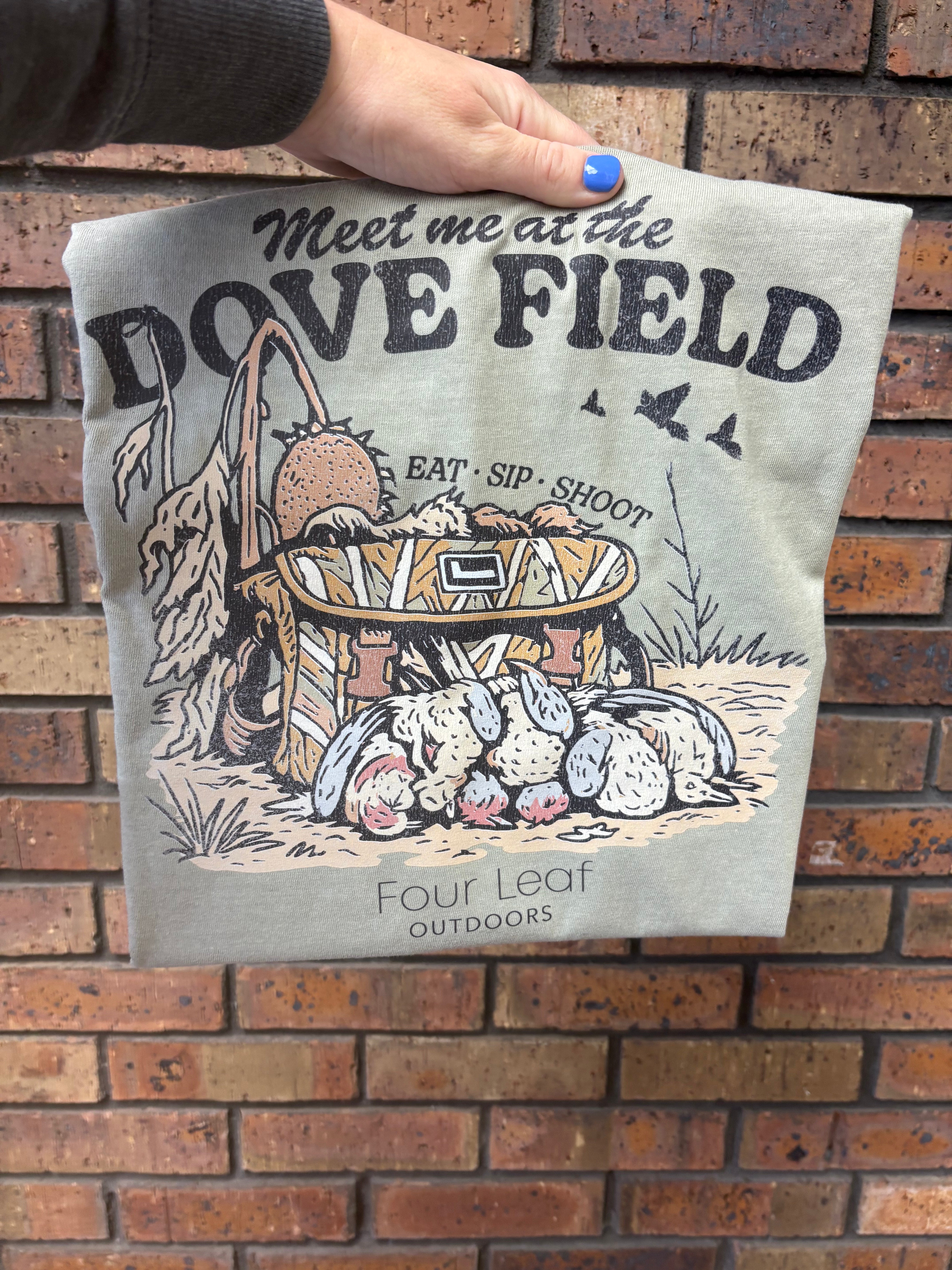 Dove field tshirt on Comfort Colors Sandstone