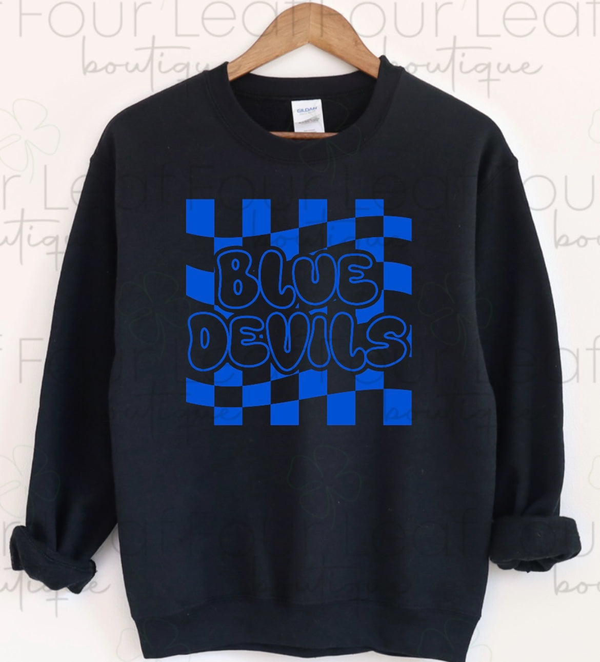 Blue Devils Checkered Print
