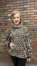 Load image into Gallery viewer, LM-WAFFLE LONGSLEEVE TOP-LEOPARD
