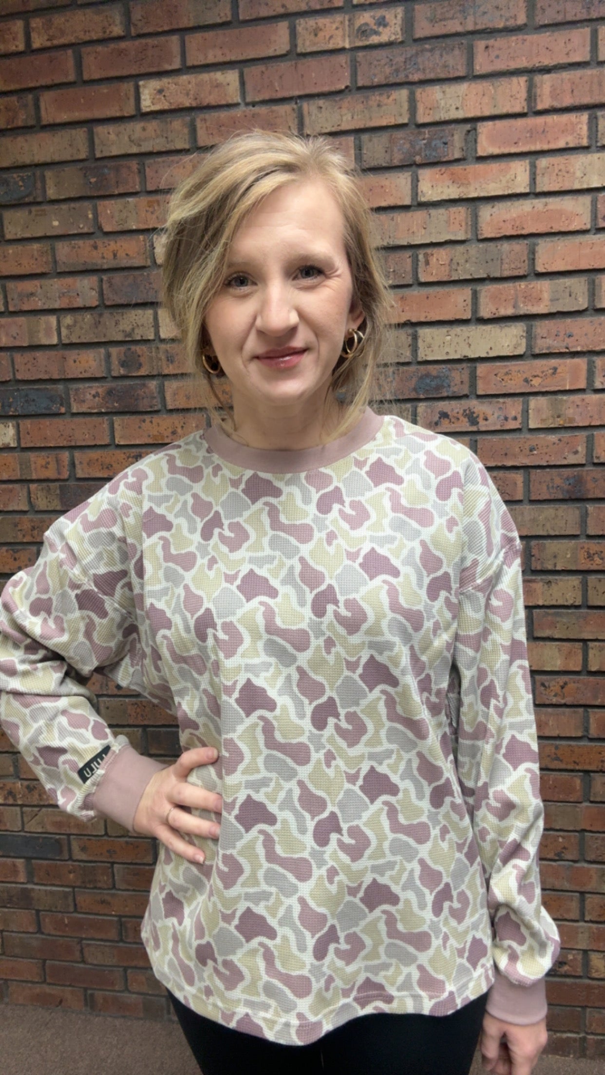 LM-WAFFLE LONGSLEEVE TOP-CAMO