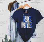 Load image into Gallery viewer, Blue Devils with Faux Glitter YOUTH sizes
