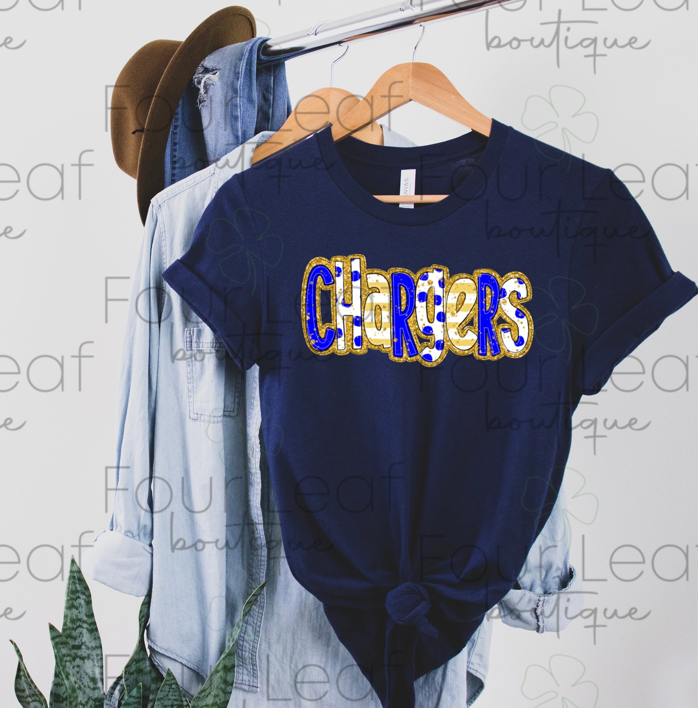Chargers Faux Glitter YOUTH sizes