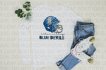 Load image into Gallery viewer, FAUX SEQUINED BLUE DEVILS HELMET

