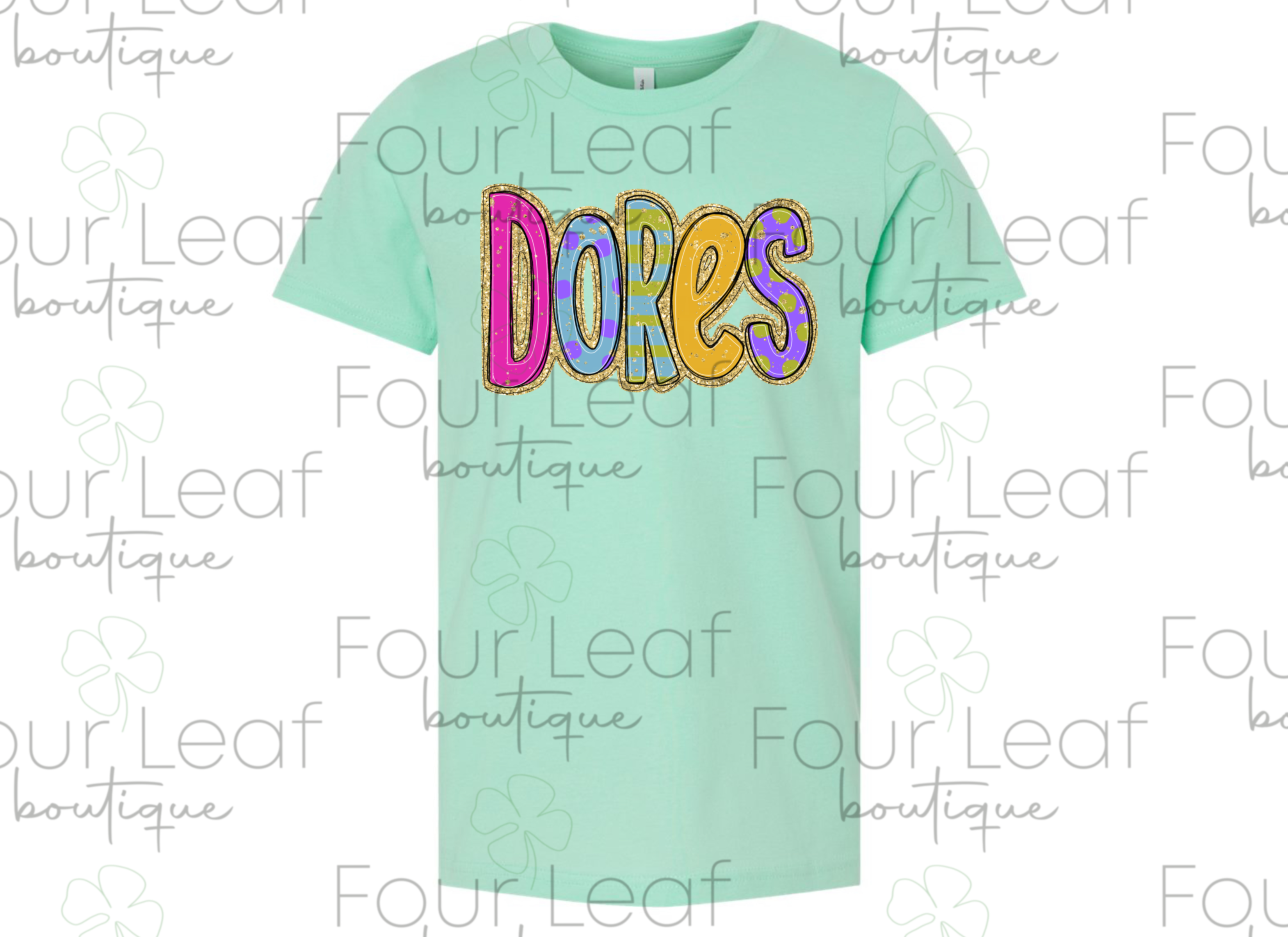 Bright Dores with FAUX glitter (youth and adult sizes)