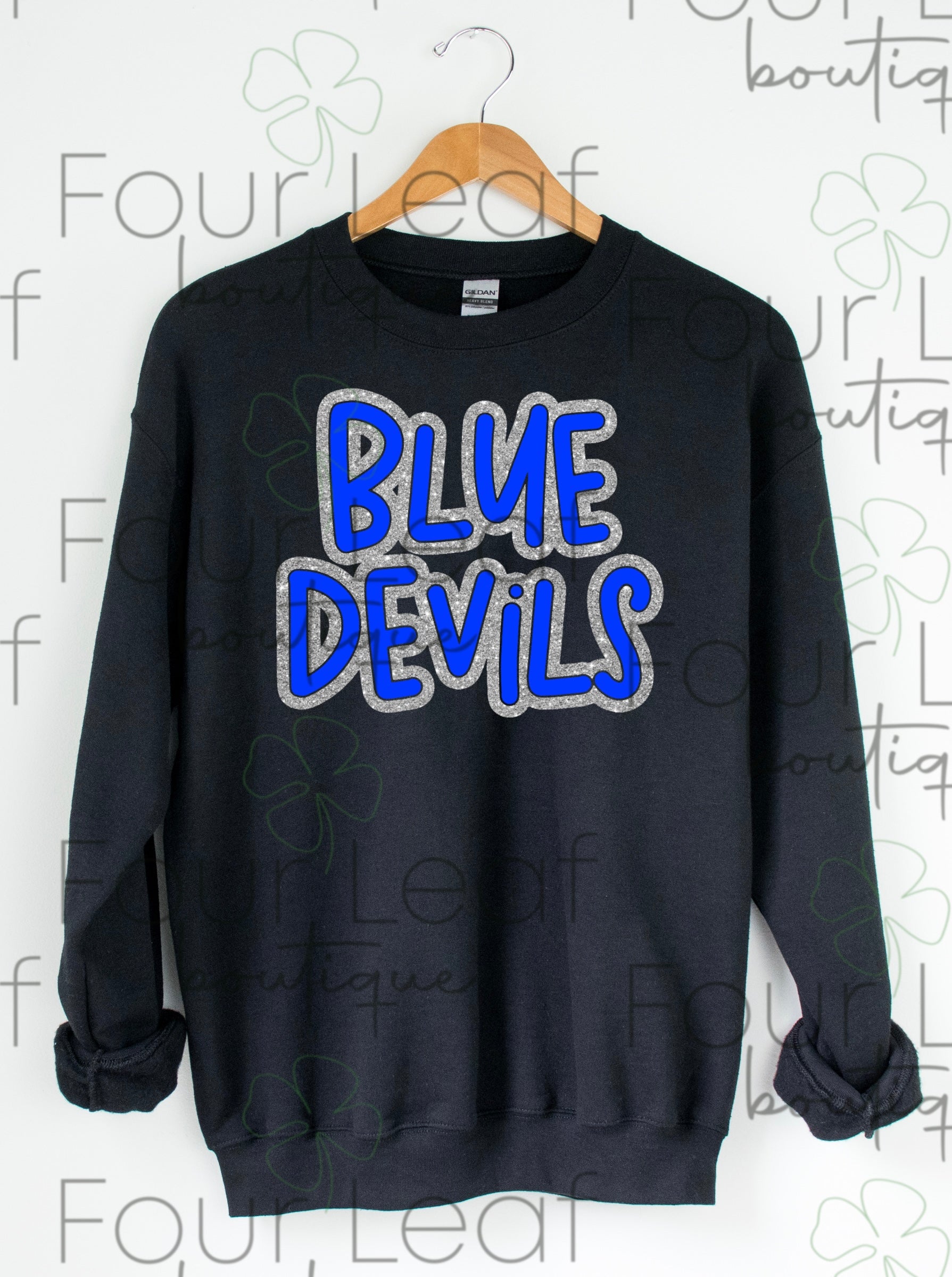 Blue Devils (FAUX silver glitter outline) Sweatshirt