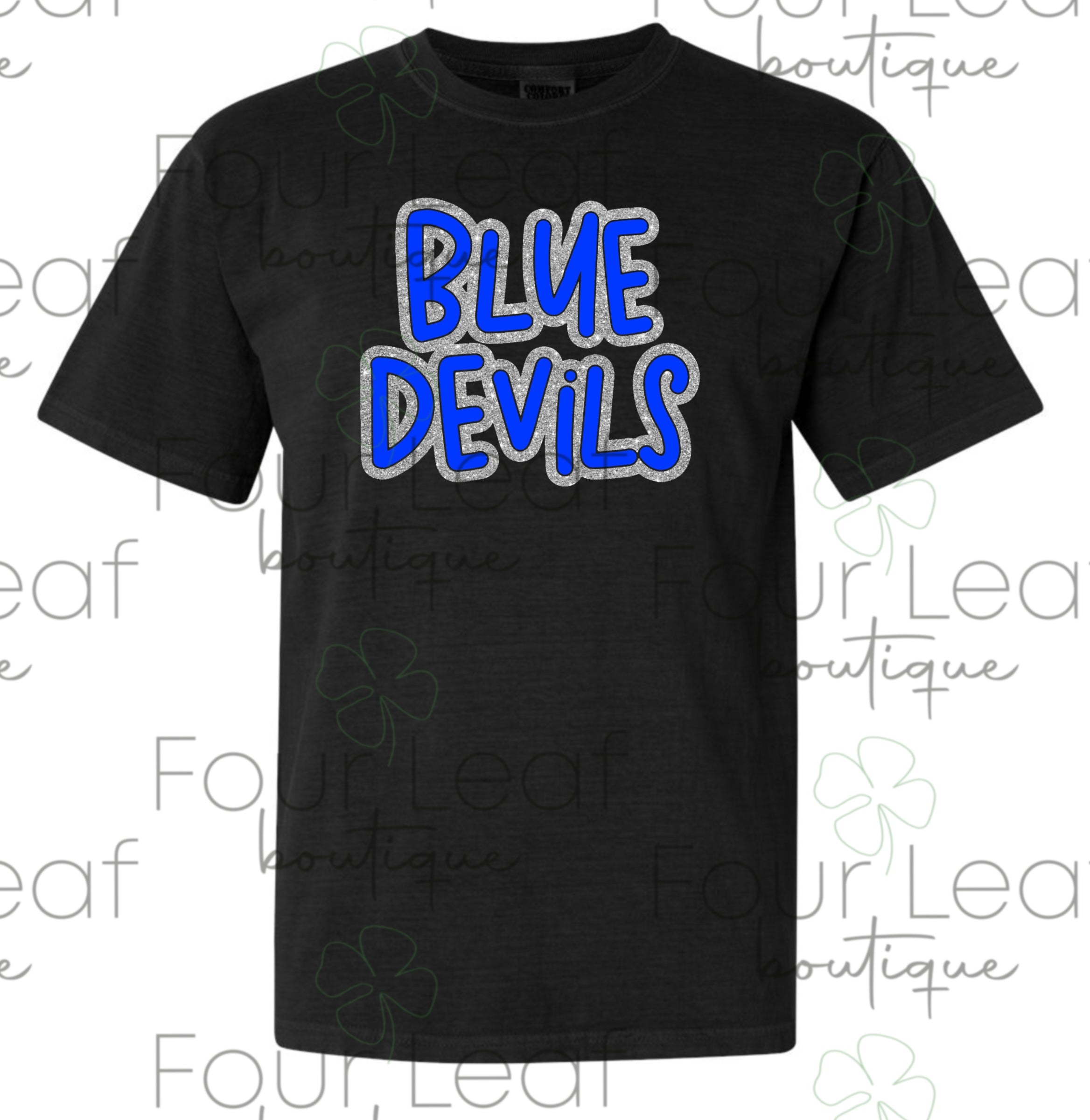 Blue Devils with FAUX silver outline- YOUTH sizes
