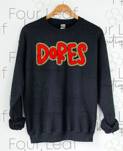 DORES (FAUX gold glitter outline) Sweatshirt