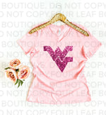 Load image into Gallery viewer, FAUX sequined WV. PINK. BELLA + CANVAS LISTING.
