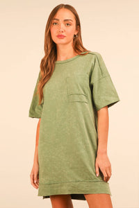 Oversized Mineral Dress- GREEN