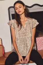 Load image into Gallery viewer, Leopard Babydoll Top
